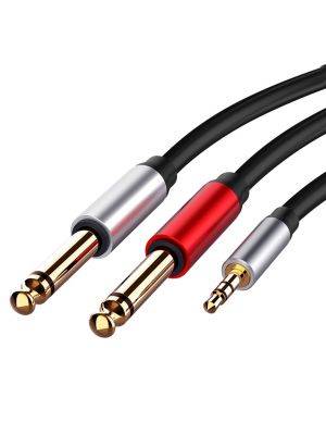 Optimus audio kabel 3.5mm na 6.5mm, muški/muški, 10m, Crni
