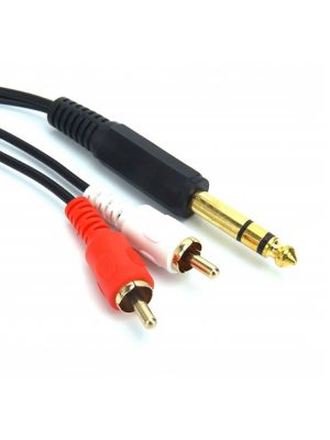 Optimus audio kabel  6.3mm, muški/muški, stereo, 10m, crni