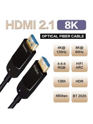 Optimus HDMI optički kabel 2.1v, 48gbps 8K/60Hz - 4K/120Hz, 12bit, HDCP2.2, UHD BD HDR, 3D, 30m  
